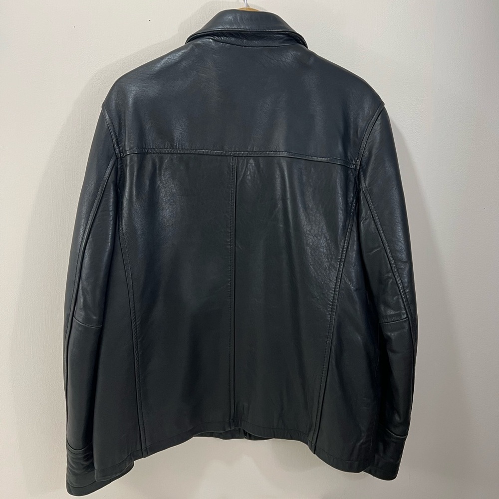 Kenneth Cole Reaction Men’s Black Leather Jacket Large - Picture 2 of 10